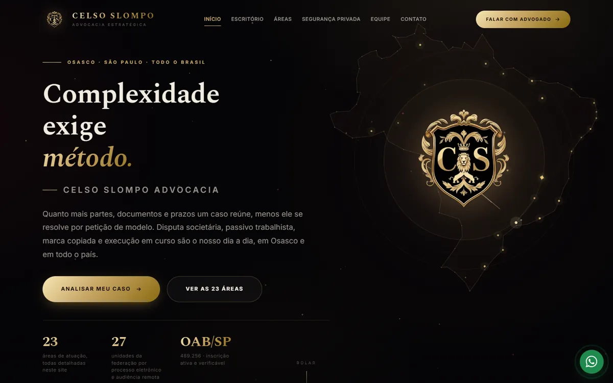 Site Celso Slompo Advocacia