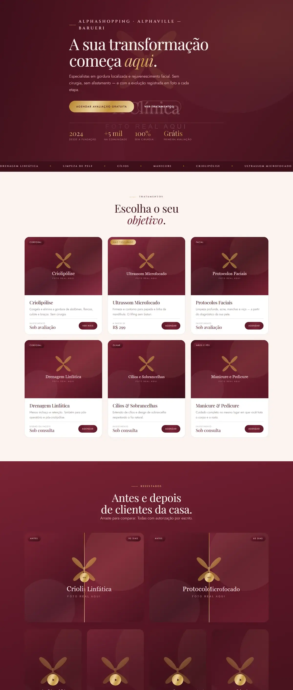 Prévia do site da Laviance Estética e Beleza no computador