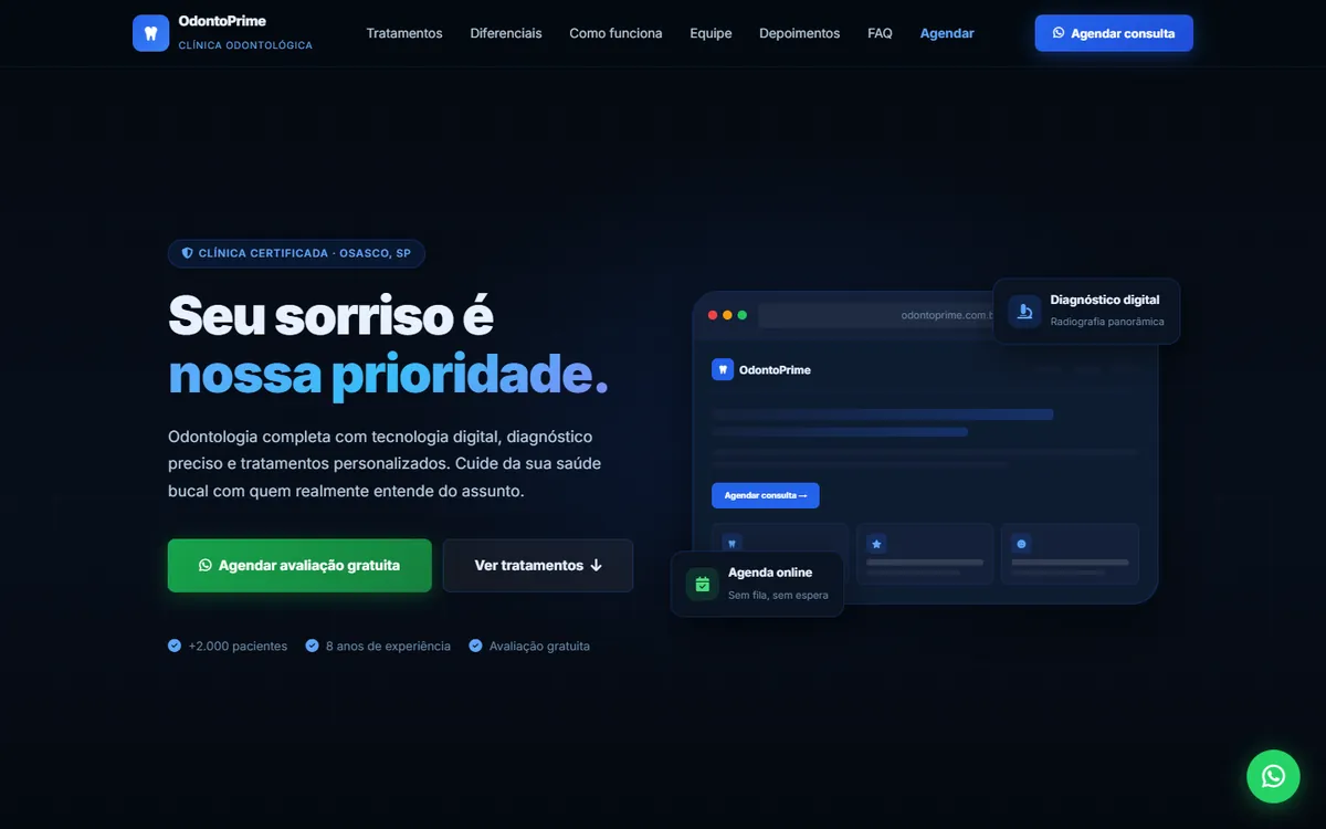 Modelo de site para clínica odontológica